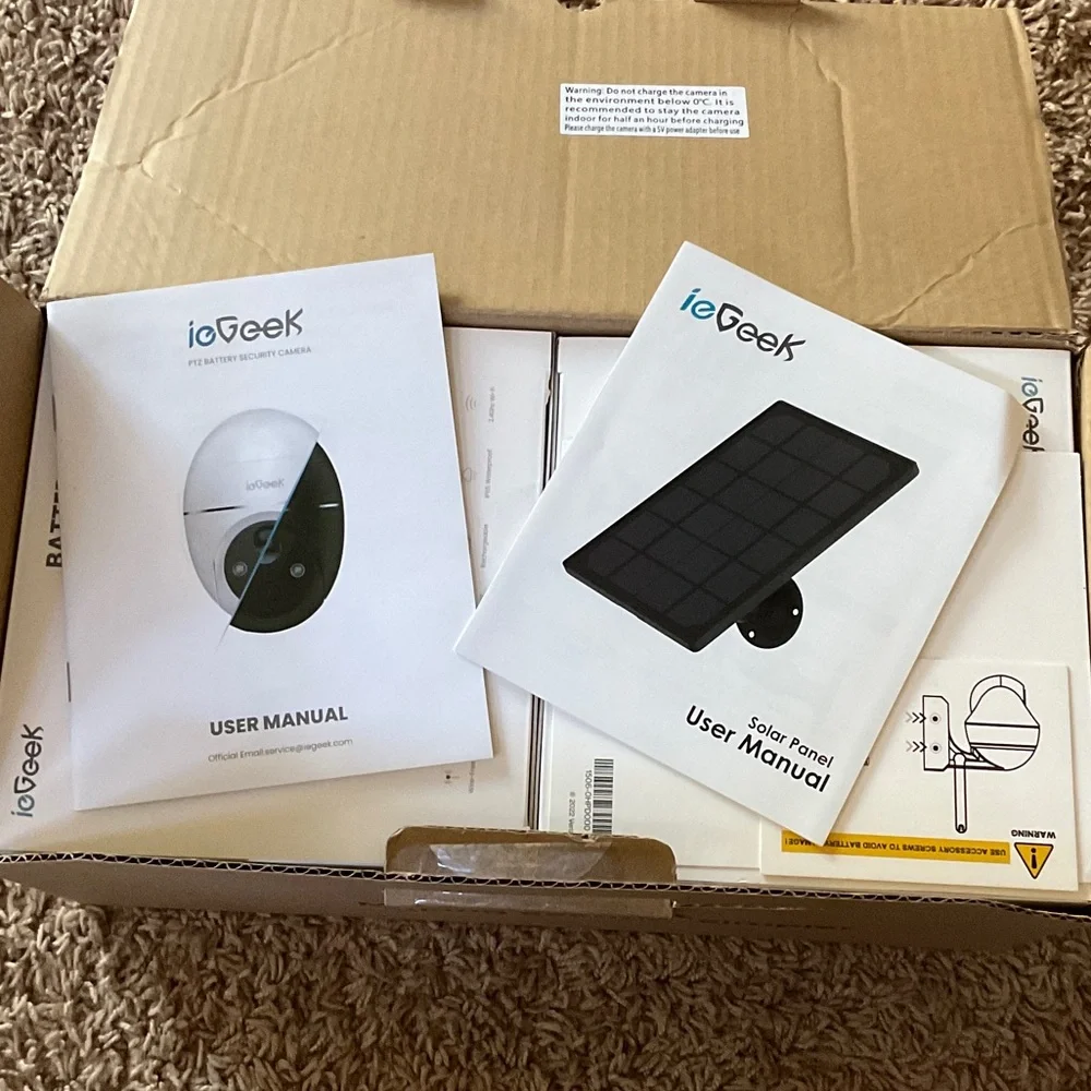 ioGeek Security Camera & Solar Panel User Manuals - White